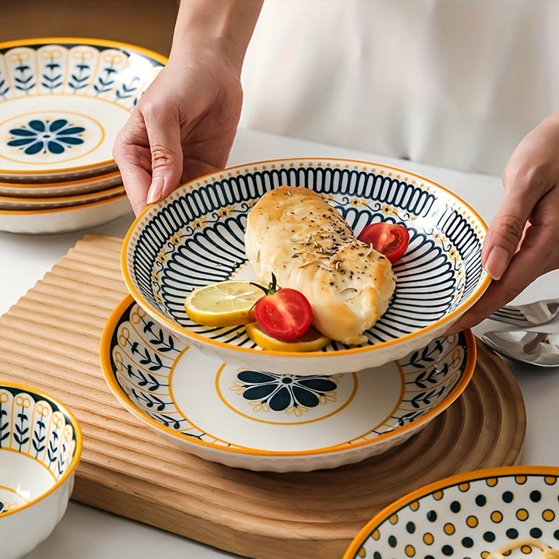 4-piece Boho Chic Ceramic Plate Set