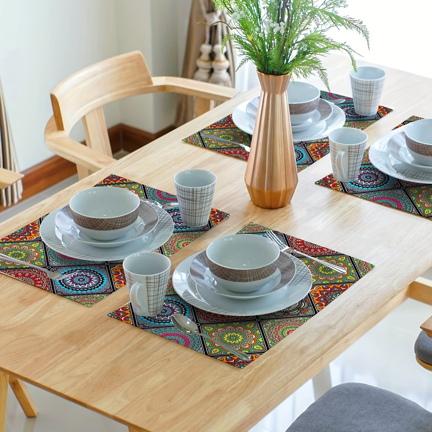 Vibrant Boho Mandala Table Placemats