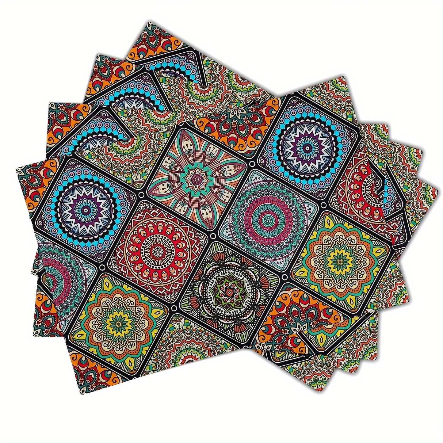 Vibrant Boho Mandala Table Placemats