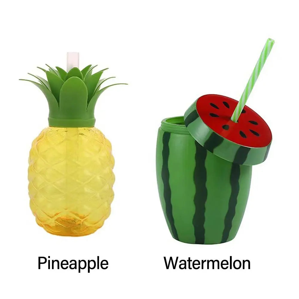 Cartoon Fruit Straw Cup