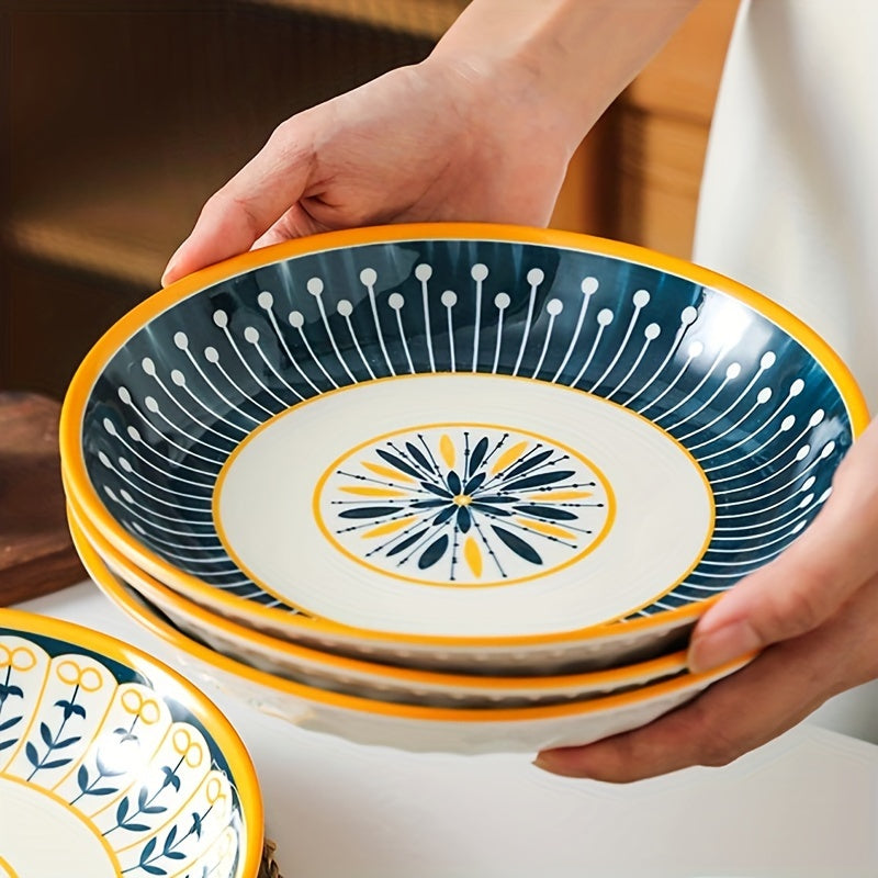 4-piece Boho Chic Ceramic Plate Set