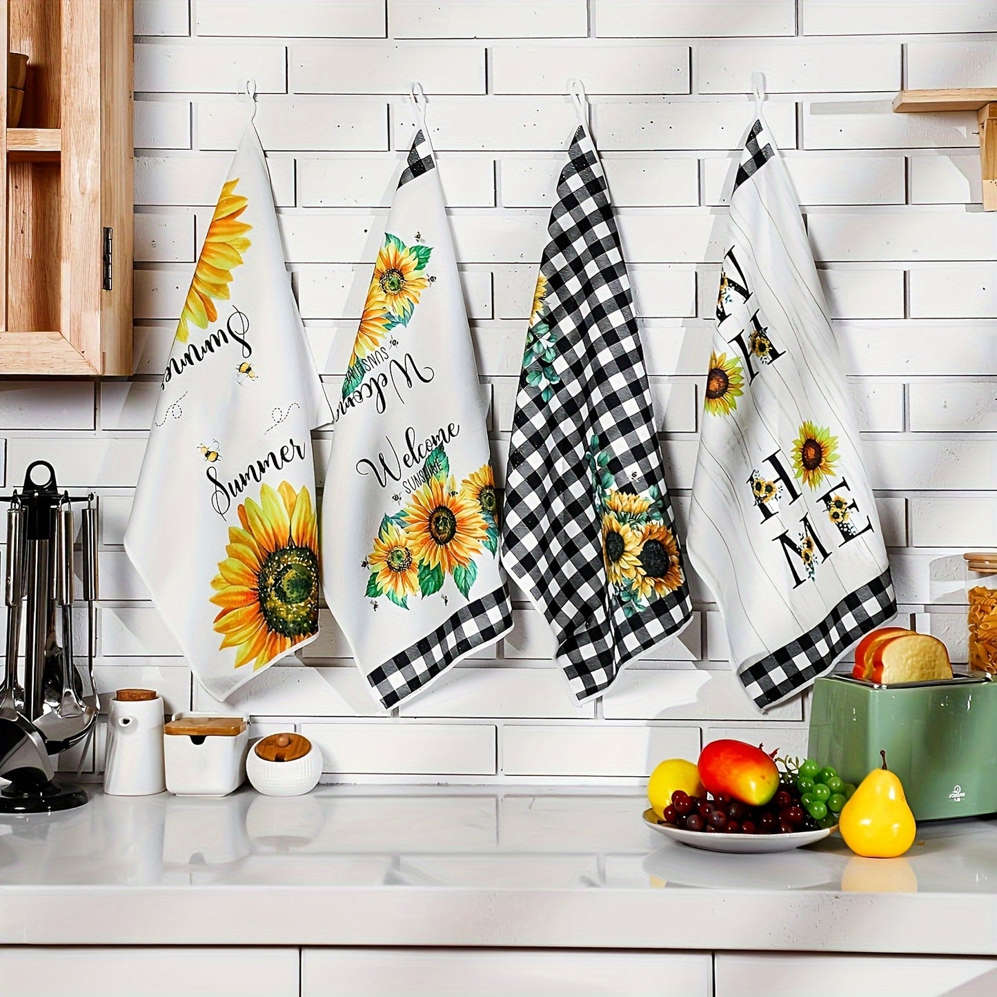 Sunflower-Themed Kitchen Towel Set