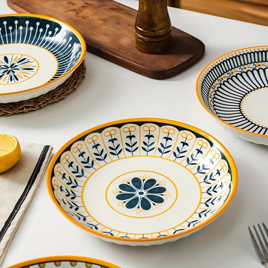 4-piece Boho Chic Ceramic Plate Set