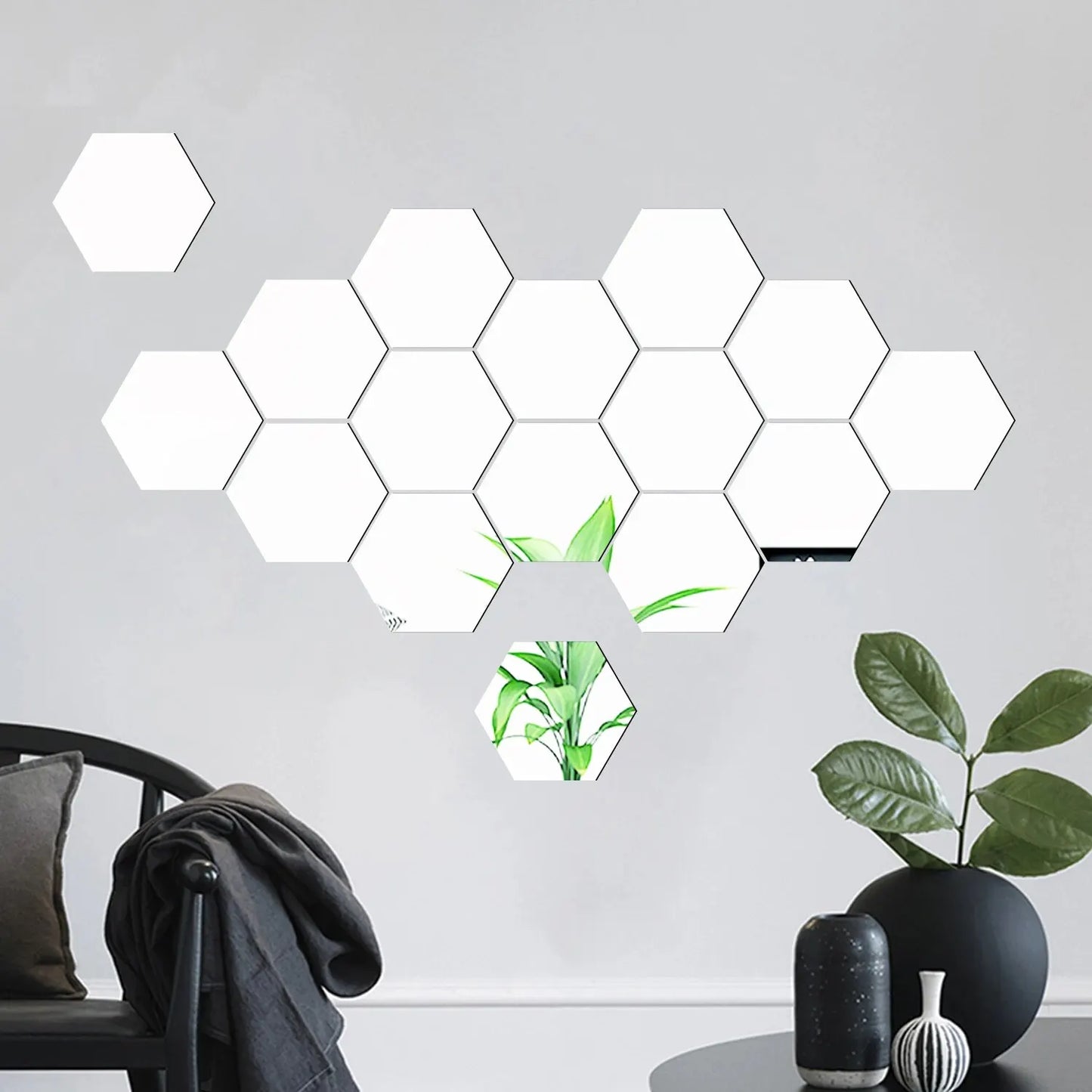 Geometric Hexagonal Mirror Wall Stickers