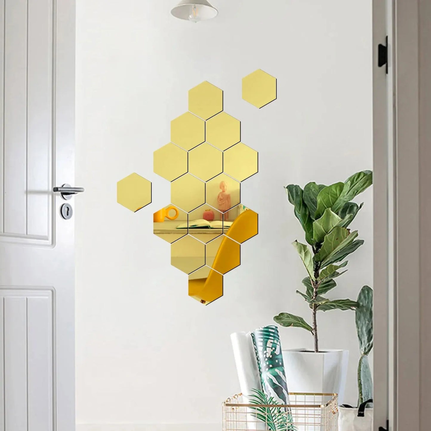 Geometric Hexagonal Mirror Wall Stickers