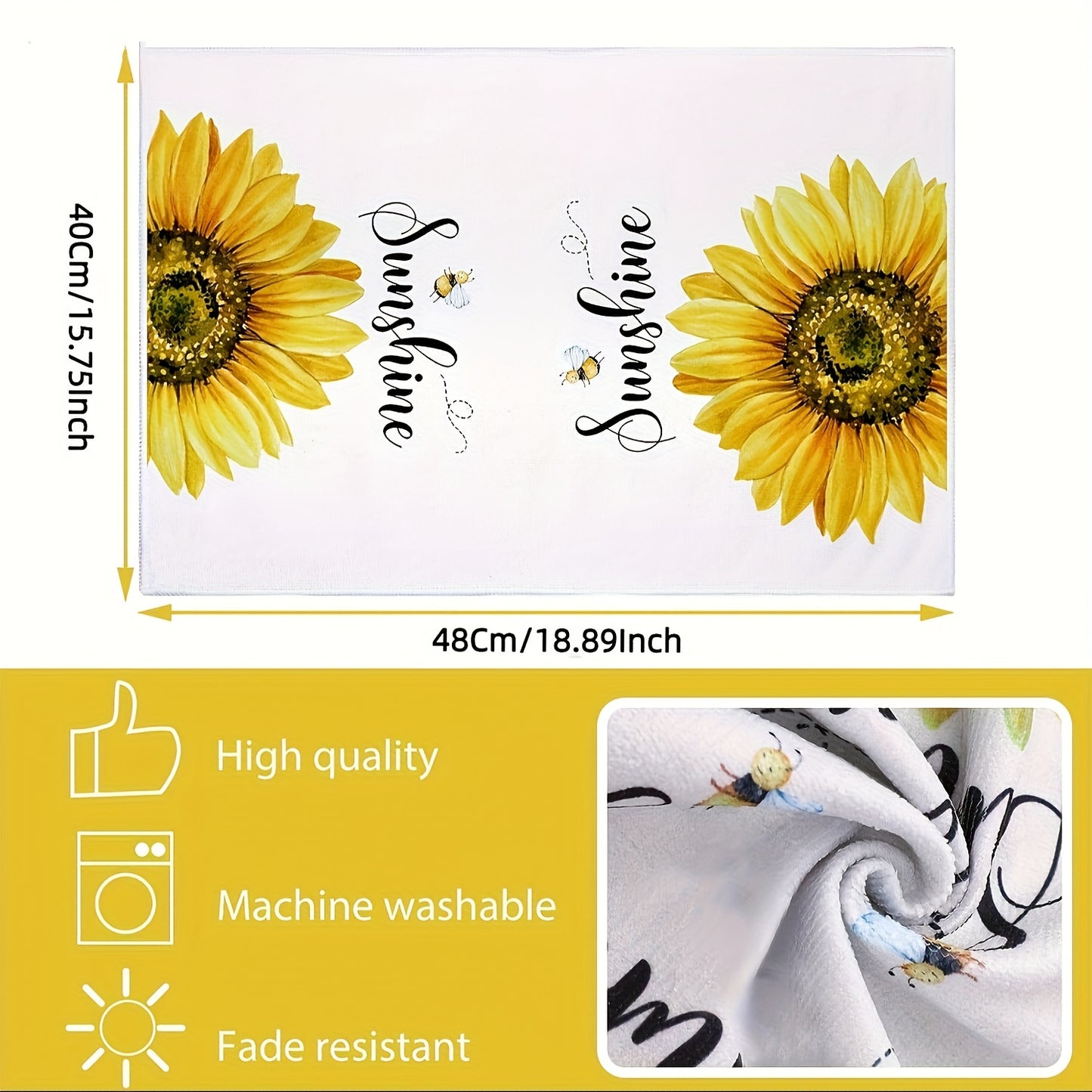 Sunflower-Themed Kitchen Towel Set